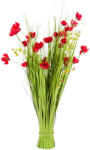 4-Home Buchet de flori artificiale de pajiște 80 cm, roșu