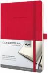 Sigel Conceptum notesz, vonalas, A5, 14, 8x21cm, piros, számozott oldalak, gumipánt, Softcover (C0325)