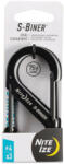 NiteIze S -Biner® acél dupla karabiner #4 - 3-as csomag - fekete/acél (SB4-A1-3R3)