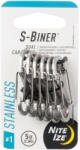 NiteIze SB1-11-6R3 S -Biner® acél dupla karabiner #1 - 6-os csomag - acél (SB1-11-6R3)