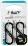 NiteIze S -Biner® acél dupla karabiner #1 - 2-es csomag - fekete (SB1-2PK-01)