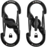 NiteIze LSBM-01-2R3 S -Biner® Microlock® acél - 2-es csomag - fekete (LSBM-01-2R3)