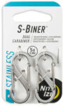 NiteIze SB1-2PK-11 S -Biner® acél dupla karabiner #1 - 2-es csomag - acél (SB1-2PK-11)