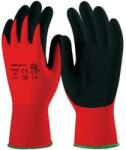  Kesztyű mártott latex textil kézháttal fekete/piros 10 (GAN1LACI10)