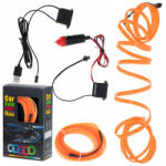 Kik LED környezeti világítás autóhoz / autó USB / 12V szalag 5m narancssárga