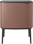Brabantia Bo Touch Bin nyomófedeles szelektív hulladékgyűjtő, magasított, lábakon álló, műanyag tartály, 11+23L - X+J méret, acél, szaténrózsaszín taupe - 234064 (234064)