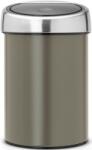 Brabantia Touch Bin fali/álló nyomófedeles hulladékgyűjtő XXS, 3L - A méret, acél platinaszürke test, r. m. acél selyem fedő - 364464 (364464)
