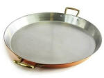 AlmaCozinha Tigaie Cupru, Manere din Bronz, Ø24cm - Paella, Pizza, Clatite, Omleta
