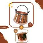 Fabricadetuica Pachet Traditions, Ceaun din cupru 80 litri + Oala cu capac din cupru 10 litri