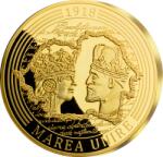 Casa de Monede Marea Unire - Piesă comemorativă XXL înnobilată cu aur pur Moneda
