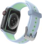  All Day Comfort Apple Watch S4/S5/S6/S7/S8/S9/SE/Ultra Szilikon Szíj 42/44/45/49mm - Kék/Zöld (77-83881)
