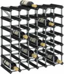 vidaXL fekete tömör fenyőfa bortartó állvány 42 palackhoz (325915) - pepita
