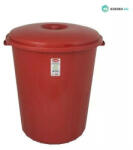 PLANET Eco 50 literes műanyag, kerek, fedéllel piros szemetes kuka