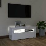vidaXL Magasfényű fehér tv-szekrény led-lámpákkal 90 x 35 x 40 cm (804325)