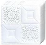 Teno Set 25x Tapet Mic 3D Teno®, suprafata acoperire 3.06 mp, autoadeziv, perete/tavan, waterproof, usor de montat, design modern, 35x35 cm, alb