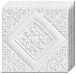 Teno Set 100x Tapet Mic 3D Teno®, suprafata acoperire 12.05 mp, autoadeziv, perete/tavan, model floare, waterproof, usor de montat, design modern, 35x35 cm, alb