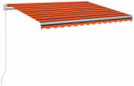  Vidaxl narancs és barna kézzel kihúzható LED-es napellenző 300x250 cm 3068865
