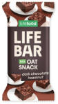 Lifefood Lifebar Oat Snack čokoládový s lískovými oříšky BIO 40 g energiaszelet Ízesítés: török mogyoró