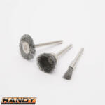 HANDY 10125-01 mini acél drótkefe készlet egyenes csiszolóhoz, Ø 3.1 mm (3 darabos) (10125-01)
