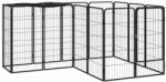 vidaXL 14 paneles fekete porszórt acél kutyakennel 50 x 100 cm 3115949