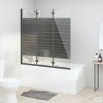 vidaXL 3 paneles fekete ESG összecsukható zuhanyparaván 130 x 130 cm (151864) - aktuell