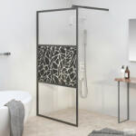vidaXL Fekete ESG üveg zuhanyfal kőmintával 100x195cm (151882) - aktuell