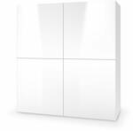 Halmar Fiókos szekrény Livo KM-100 - fehér / fehér fényes