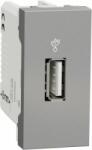 Schneider Electric UNICA Priza USB transfer date 1 modul Aluminiu (NU342930)