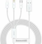 Baseus Кабел за зареждане Baseus Superior, 3 в 1, Micro USB, Lightning, Type-C, 1.0m, Бял - 40438