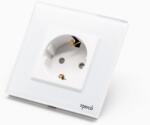 Tosyco Priză Schuko simplă cu ramă din sticlă (TOS-C1SK-W)