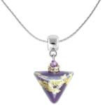 Lampglas Bájos nyaklánc Purple Triangle 24 karátos arannyal ellátott Lampglas NTA10 gyönggyel - vivantis
