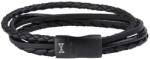 AZE Jewels Időtlen fekete bőr karkötő Iron Four String fekete-on-fekete AZ-BL003-C 21 cm - L