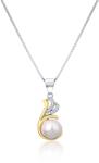 JwL Luxury Pearls Ezüst bicolor nyaklánc valódi gyönggyel és cirkónium kövekkel JL0786 (lánc, medál) - vivantis