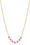 Brosway Szép aranyozott nyaklánc rózsaszín kristállyal Symhonia BYM138