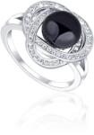 JwL Luxury Pearls Bájos gyűrű fekete gyönggyel és cirkónium kövekkel JL0760 56 mm