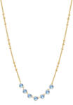 Brosway Szép aranyozott nyaklánc kék kristállyal Symhonia BYM137