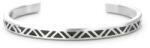 Rebel&Rose Acél nyitott karkötő Bangle Brushed fekete Triangle RR-MB007-S 17, 5 cm - M