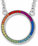 CRYSTalp Színes acél nyaklánc kristályokkal Rainbow Chakra 30394. MLT. E