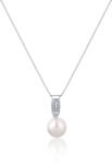 JwL Luxury Pearls Elegáns nyaklánc valódi gyönggyel és cirkónium kövekkel JL0748 (lánc, medál)