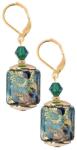 Lampglas Bájos Emerald Oasis fülbevaló 24 karátos aranyból Lampglas ECU68 gyöngyökkel - vivantis