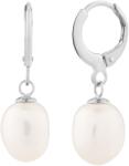 Preciosa Finom ezüst karika fülbevaló folyami gyöngyökkel Pearl Heart 5357 01