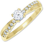 Brilio Bámulatos arany gyűrű kristályokkal 229 001 00810 55 mm