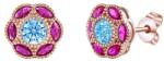 Silvego Aranyozott ezüst virágos fülbevaló Serena Brilliance Zirconia MW02791ERG