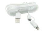 MRG Cablu De Date MRG M-175, 2 In 1, Iphone 5/6 + Micro USB, Alb