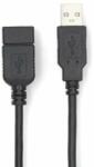 Nedis Cablu USB | USB 2.0 | USB-A Plug | USB-A Socket | USB-A Socket | 480 Mbps | Placat cu nichel | 3.00 m | Rotund | PVC | Negru | Etichetă (CCGL60010BK30)