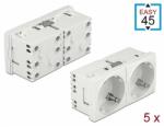 Delock 45 x 45 mm méretű, 2 modulos, bővíthető, 45 elrendezésű Easy 45 földelt hálózati csatlakozóa (81325)