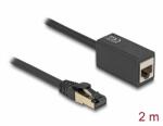Delock hálózati hosszabbítókábel RJ45 csatlakozó az RJ45 aljzathoz Cat. 8.1 S/FTP 2 m fekete (87106) - dellaprint