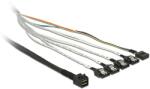 Delock Cable mini SAS HD SFF-8643 > 4 x SATA 7 pin + Sideband 0.5 m metal (83315)