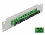 Delock 10 üvegszálas patch panel 12 portos SC Simplex zöld 1U szürke (66782)