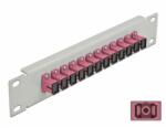 Delock 10 üvegszálas patch panel 12 portos SC Simplex ibolya 1U szürke (66785)